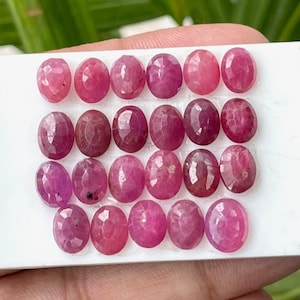 AAA Natural Ruby Faceted Gemstone Oval Shape Ruby Cut Stone, Use For Jewelry Making, july Birthstone, Gift For Her