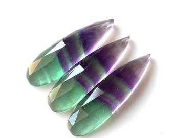 6 個ロット フローライト 宝石 - 天然フローライト ステップカット