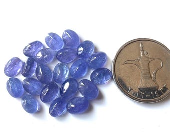 8 x 6 mm-100% natuurlijk tanzaniet 20 stuks veel: cabochon edelsteen, ovale ringmaat tanzaniet edelsteen, voor het maken van sieraden