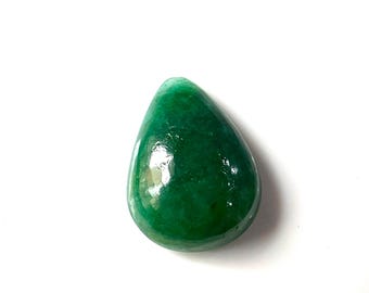 Dark Green Emerald Cabochon Gemstone, 20x15x5 MM, Pear Shape Emerald Cabs, Use For Jewelry Making, May Birthstone Gift