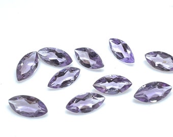 10 Pcs, A+Grade Natural Amethyst Faceted Gemstone, 8x4 MM, Marquise Shape Amethyst Cut Stone, Use For Jewelry Making, Gift For Her