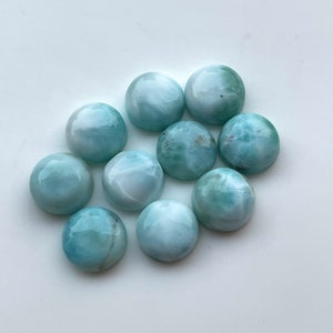 10 MM AAA + Natürliche Larimar Cabs, PACKUNG MIT 10 Stück Lot runde Form Cabochon flache Rückseite Larimar kalibrierte Edelsteine Verwenden Sie für die Schmuckherstellung Stein