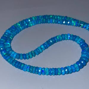 Cuentas facetadas de ópalo Paraiba de 45 cm (AAA), 4/7 mm, tira de cuentas de ópalo etíope, cuentas de ópalo de fuego, collar de ópalo liso