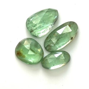 Top Quality Natural Mint Green Kyanite Rose Cut 4 Pcs, 10-14 MM Loose Gemstone, Flat Back Kyanite Gemstone, Kyanite,For Jewlry Supplies