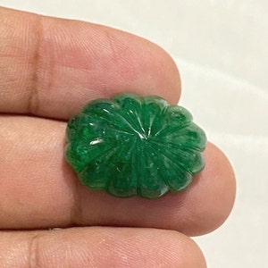 23CTS CARVED!EMERALD ANTIQUE NATURAl Zamibyan Emerald Beryl  Handmade High Qualtity Mughal Art Carving Gemstones,in\Reasonable Price,22x17mm