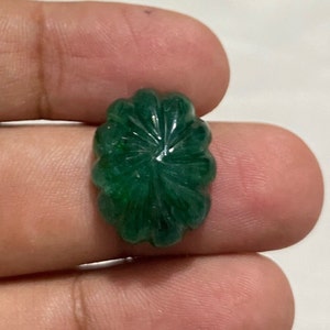 16CtS CARVED!EMERALD ANTIQUE NATURAl Zamibyan Emerald Beryl Handmade High Qualtity Mughal Art Carving Gemstones,in\Reasonable Price,