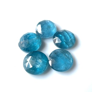 Top Quality Paraiba Kyanite-100%Natural-10 MM-5 Pcs~Neon Blue  Rose Cut Gemstone,  Brilliant Round Cut Flat Back Gemstone For Jewelry Making