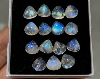Schöner Natürlicher Blue Fire Mondstein Cabochon Edelstein, Größe 8 x 8 MM Glatter Mondstein Cabochon Edelstein zur Herstellung von Schmuck und Gebrauch