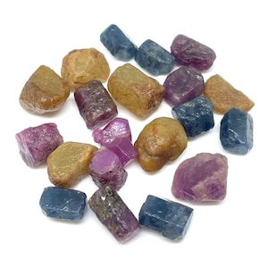 Big Size)AAA Grade Natural Raw Multi Sapphire 18-14mm,(15 Pieces Lot 5 Each) Gems,Rocks Minerals Raw Crystal Healing Rough,Mix Raw Sapphire
