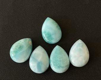 5 PIECES LOT Natural Larimar Cabochon Gemstone, 10x14MM Oval Shape Larimar Gemstone, Use For Jewelry Making Stone, Larimar Cabs Gift For Her