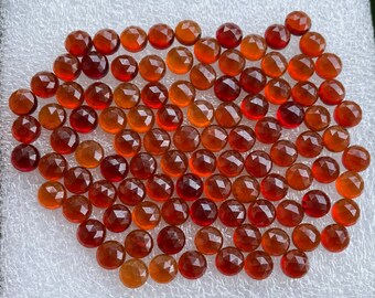 25 Pcs Lot AAA Red Garnet Round Rose Cut Size 6 MM Natural Red Garnet Round Rose cut Flat Back Calibrated Loose Gemstone For Making Jewelry