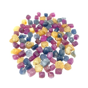 100CTS LOT~AAA+ Quality 100%Natural Raw Multi Sapphire Gems,10-8mm,Size Rocks Minerals Raw Crystal Healing Rough, Mix Raw Sapphire Rough,