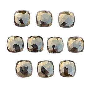 Natürliche Pyrit Rose geschnitten 8 x 8 MM Quadratische Form - Top-Qualität Rose Cut Flat Back Edelstein 10-teiliges Lot für Schmuckherstellung, Anhänger, Ring