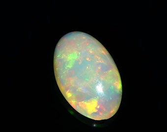 AAA+ Natural Multi Fire Ethiopian Opal Cabochon Gemstone Oval Shape Opal Loose Gemstone Ring Size Opal Gemstone 2.80 Cts 15x9x5 MM