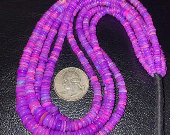 AAA+Purple Ethiopian Opal Smooth Beads-Size-4-6MM-AAA+Natural Purple Welo Fire Opal Beads Dainty Necklace, October Birthstone-Gift for Women