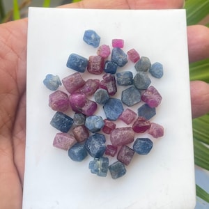 100 CARATS LOT~AAA Natural Blue Sapphire&Ruby Raw, Sapphire Rough Gems, Rocks,Minerals,Healing Crystals, Pink Raw Ruby, For Jewelry Making,