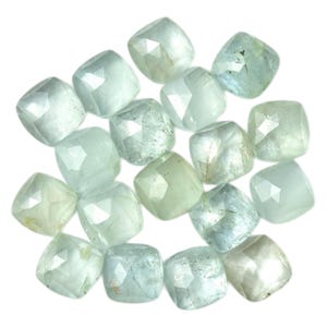 AAA+Natural Aquamarine Rose Cut, 8x8 MM, Blue Aquamarine Flat Back Gemstone, Use For Jewelry Making etc, Gift For Her,,18-Pieces-