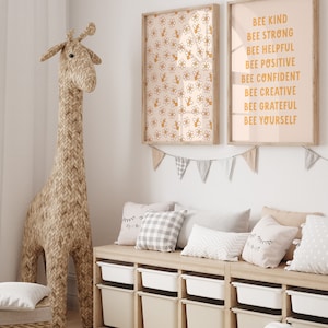Affiche d'affirmation positive pour les enfants, téléchargement numérique, art pour chambre d'enfant bohème, impression neutre, art mural pour chambre d'enfant, impression d'affirmation, oeuvre d'art abeille
