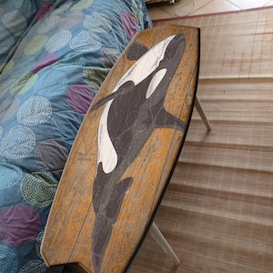 Surfbrett Couchtisch mit Orca, Schwertwal
