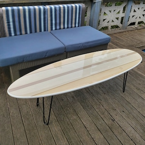 Surfboard Coffee Table, Bar Decor, Beach Decor, Surfing Art Decor
