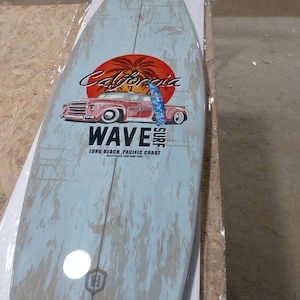 Surfboard Table, Surfboard Wave, Surf Gift, Surf Bar Decor, Beach Decor, Surf Art Decor