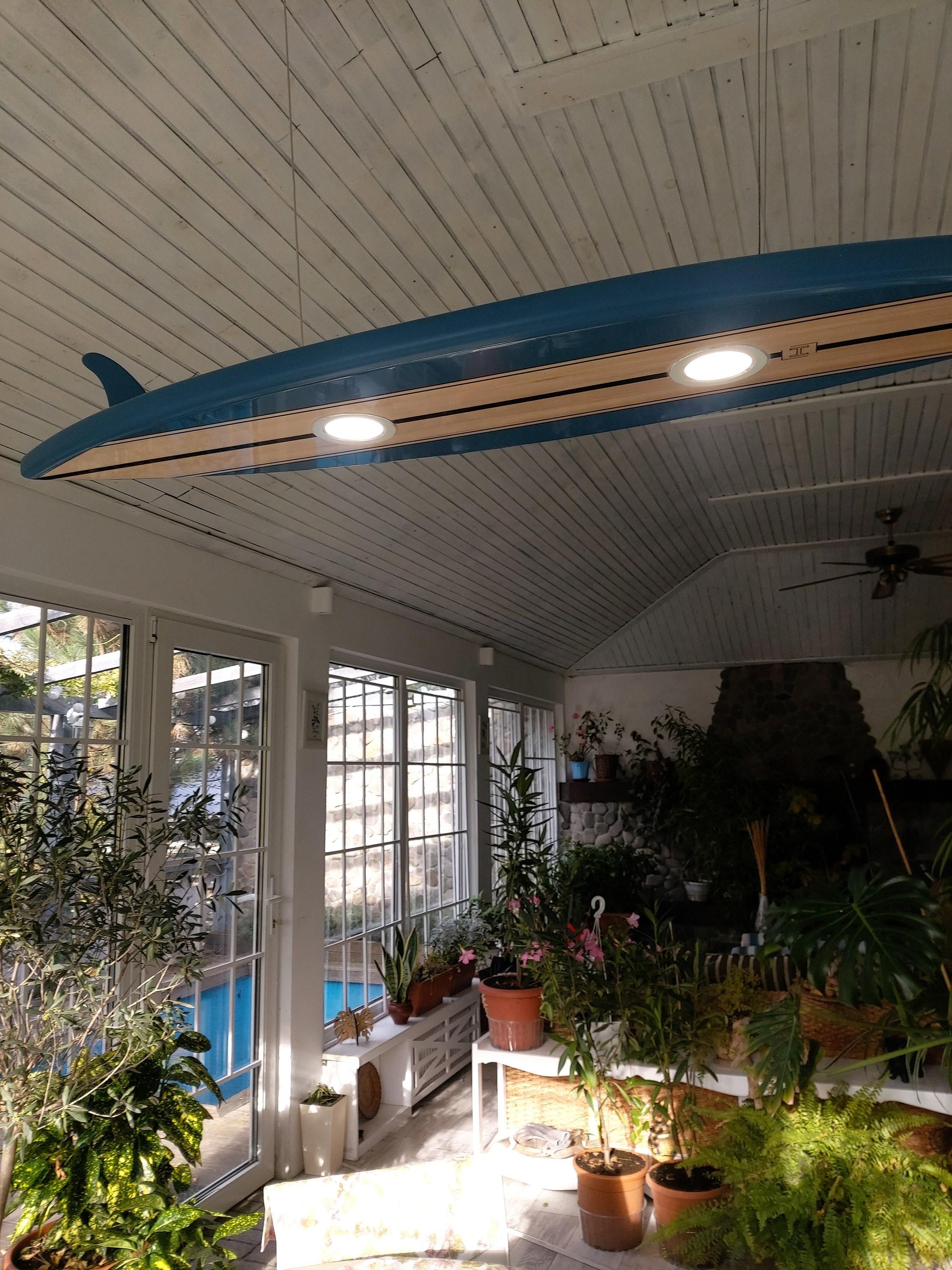 Surfboard Pool Table Light – LED Surfboard Ceiling Chandelier for Game ...