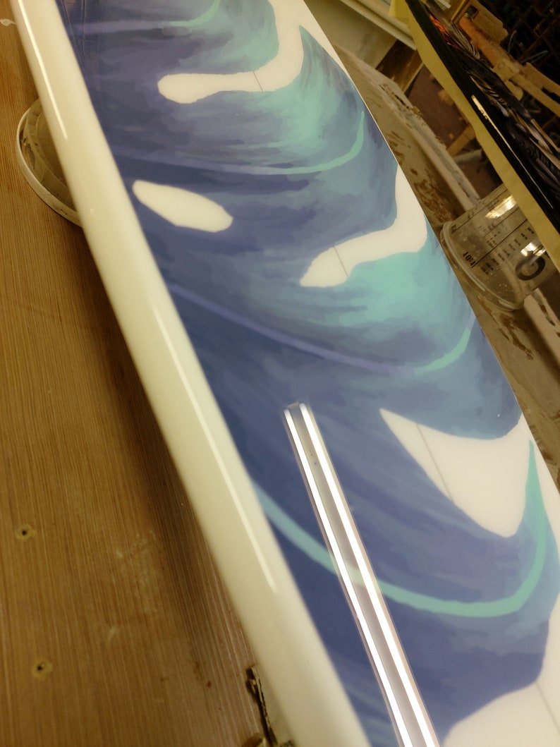 Surfbrett Wandkunst Surfer Geschenk Tropisch Monstera Bar | Etsy