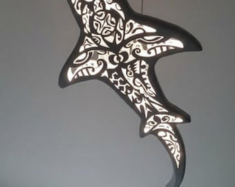 Flying Shark LED Ceiling Chandelier – 50 Inch Ocean Statement Light