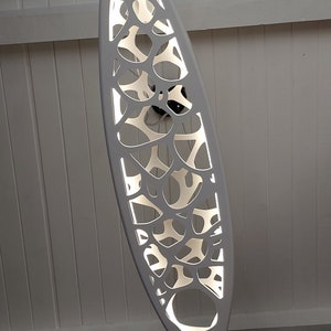 Surfboard Shaped Wooden Decorative Chandelier With Carved Sea Ripple ...