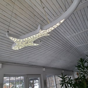 50 inch Gold shark-shaped ceiling chandelier zdjęcie 2