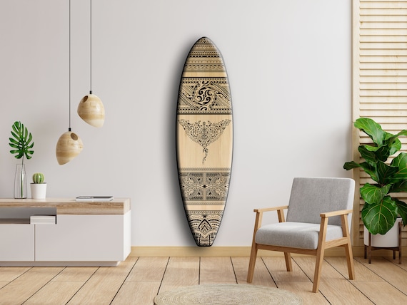 Arte de decoración de pared de tabla de surf de madera decorativa  personalizada -  España