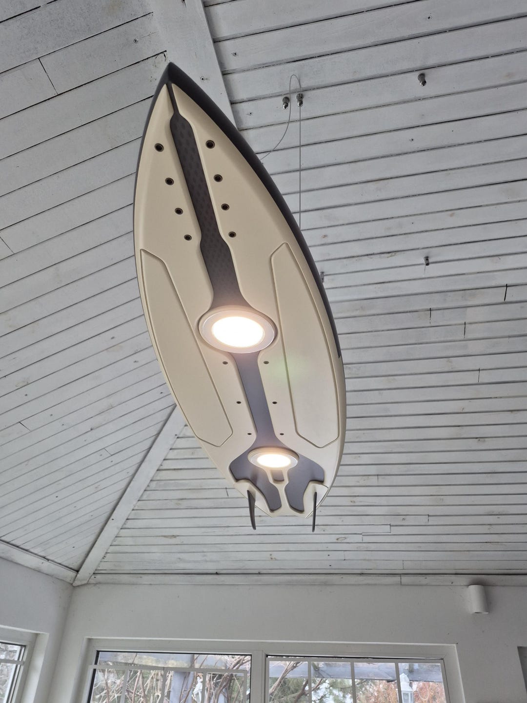 Futuristic Surfboard LED Ceiling Light – Modern Tech Design Statement ...