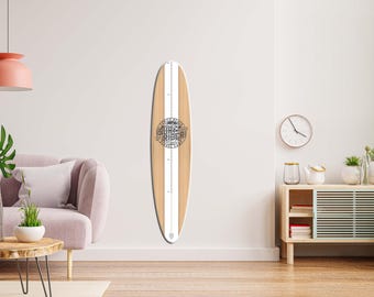 Surfboard Growth Chart: Wooden Kids Height Tracker, Neutral Nursery Decor