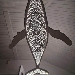 Maori Whale Ceiling Light – Surf Style LED Chandelier for Ocean Lovers