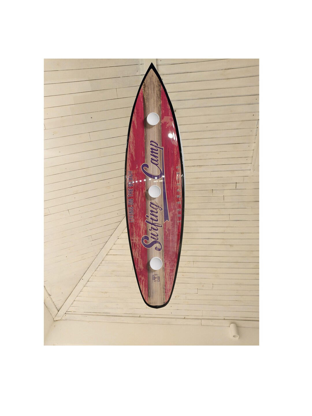 Surfboard Shaped Ceiling Chandelier Surf Camp, Pool Billiard Table ...