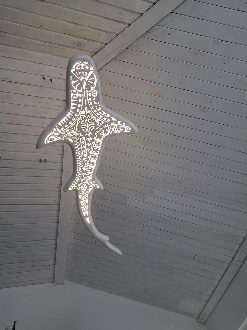 50 inch Gold shark-shaped ceiling chandelier zdjęcie 1