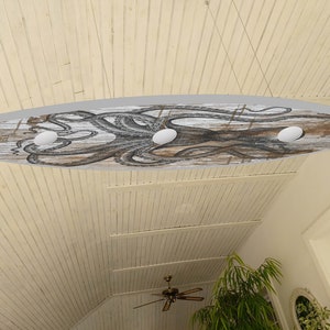 Surfboard Shaped Ceiling Chandelier, Octopus, Pool Billiard Table Light ...