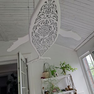 Handcrafted unique Whale ceiling chandelier: led wall lamp for beach coastal or nautical home room decor in Maori surf style image 5