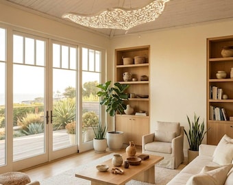 50 inches Manta ray ceiling chandelier in Maori surf style