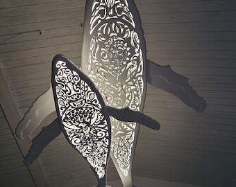72 " Black Whale and Calf LED Chandelier (without strip)