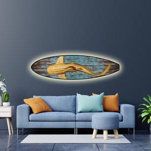 Surfboard-shaped LED Wall Light SUNSET. - Etsy