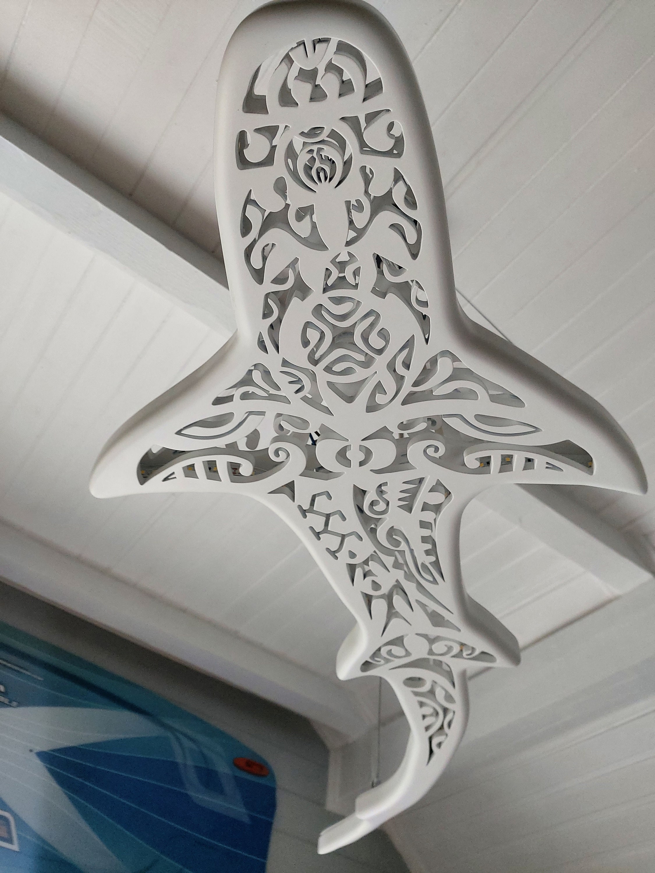 Handcrafted 50 Inch Shark LED Chandelier: Coastal Ocean Decor