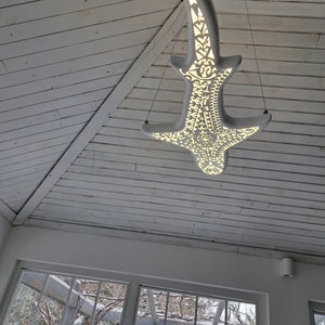 50 inch Gold shark-shaped ceiling chandelier zdjęcie 3