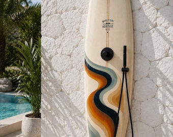 Retro Surfboard Shower Panel – Flow – World Surf Heritage Collection – Luxury Pool Shower