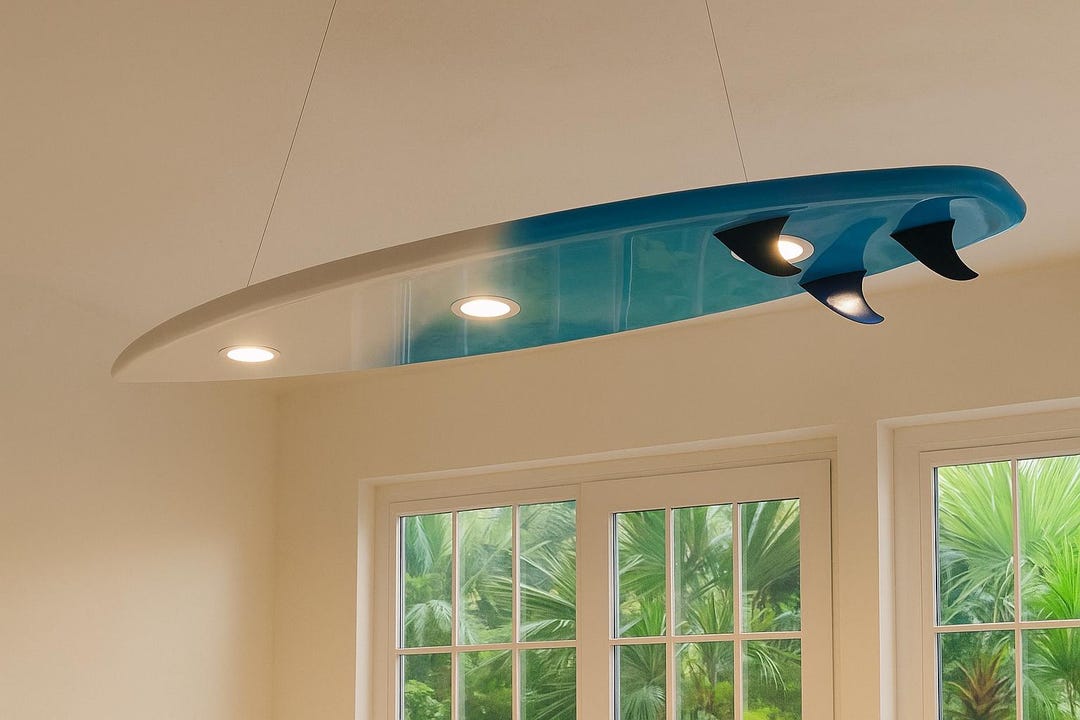 3 Fin Surfboard Pool Table Light – LED Billiard Light for Game Room - Etsy
