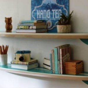 Surfboard Wall Shelves – Set of 2 Floating Shelves for Beach & Coastal Decor