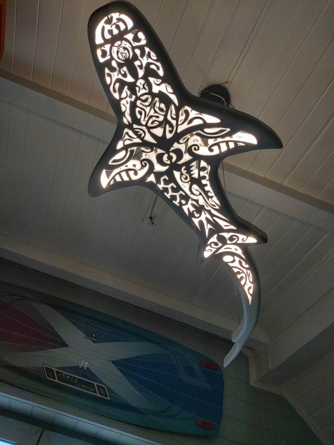 Shark-shaped Ceiling Chandelier in Maori Surf Style - Etsy