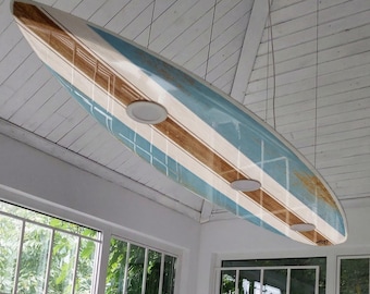Surfboard Billiard Light – Coastal Beach House Bar Ceiling Lamp