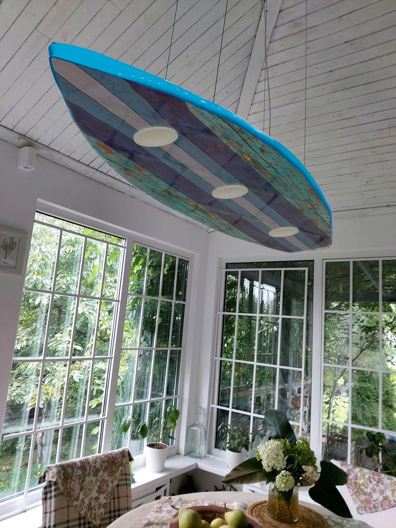 Surfboard Shaped Ceiling Chandelier Pool Billiard Table Light Etsy