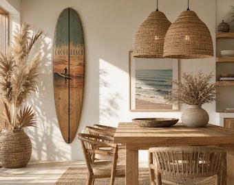 Vintage Surfboard Wall Art – Cocoa Beach 1963 Florida Decor – WSH Series